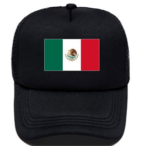 Custom Mexico Flag Hat Black