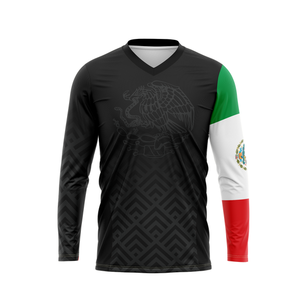 WEARVA Mexico Flag Sleeve Jersey - Black - XL